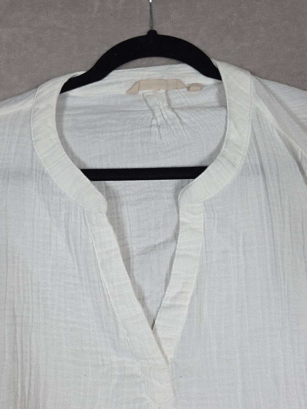 Soft Surroundings BEACH SIDE GAUZE TUNIC Blouse Button Tab Henley 2XL - Picture 3 of 8